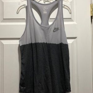 Nike light to dark gray racer back dri fit tank